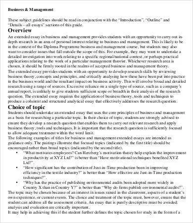 essay format example